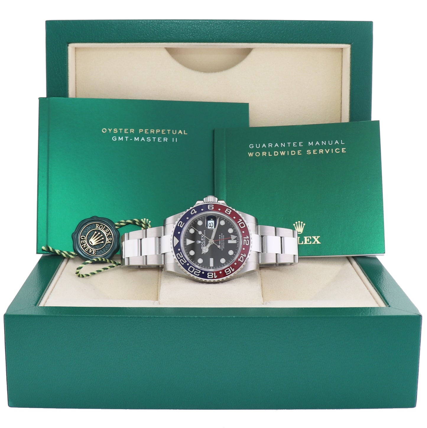 2021 MINT Rolex 126710 GMT Master PEPSI Blue Red Ceramic Oyster Watch Box