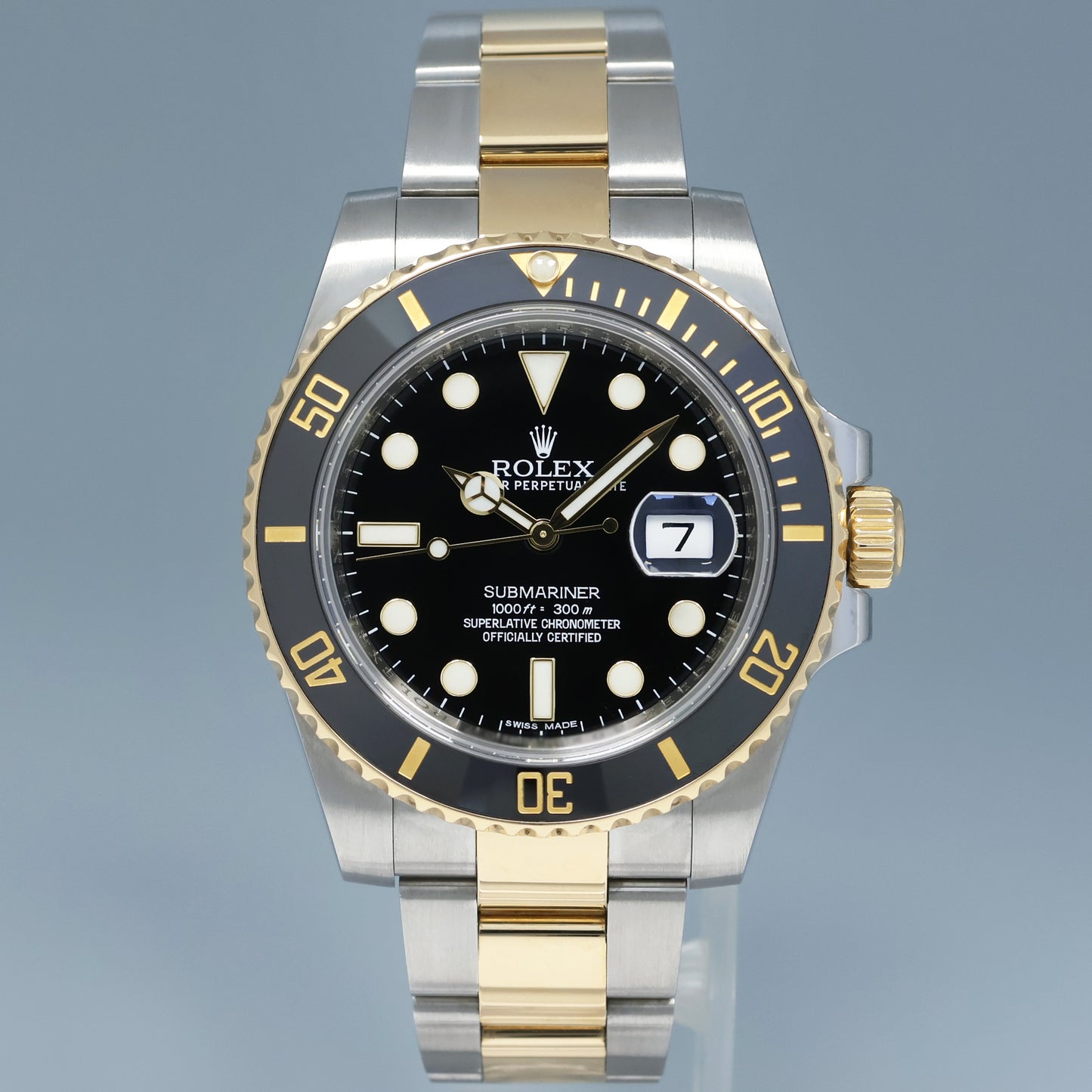 MINT PAPERS Rolex Submariner 116613LN Two Tone Steel Yellow Gold Black Ceramic Watch