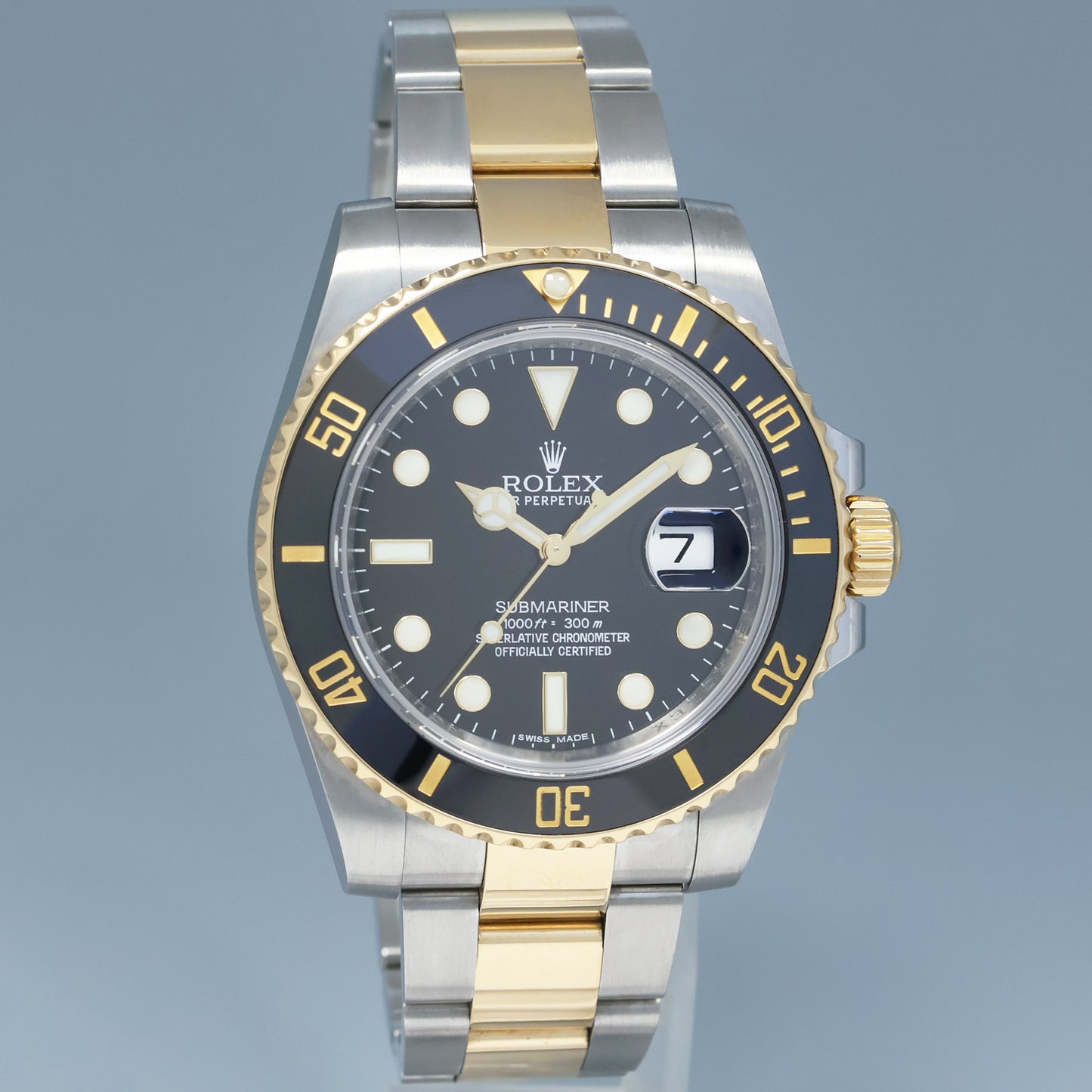 MINT PAPERS Rolex Submariner 116613LN Two Tone Steel Yellow Gold Black Ceramic Watch