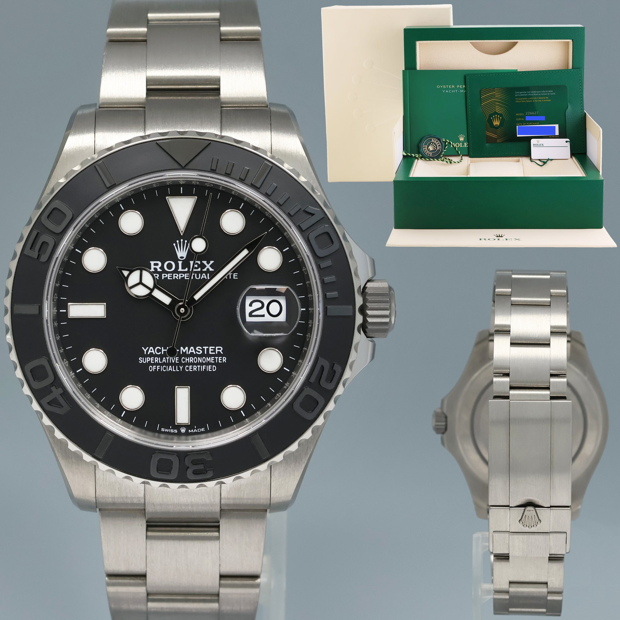 2025 NEW PAPERS Rolex Yacht Master 226627 42mm Titanium Grey Dial
