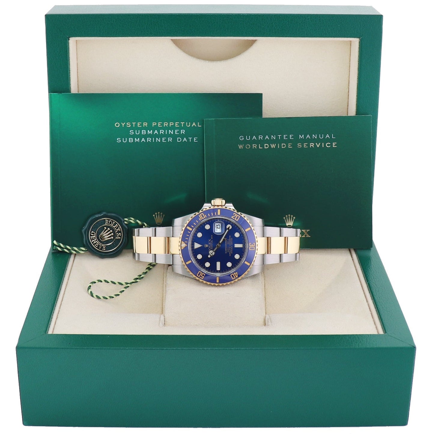 MINT 2016 Rolex Submariner Blue Ceramic 116613LB Two Tone Yellow Gold Watch Box