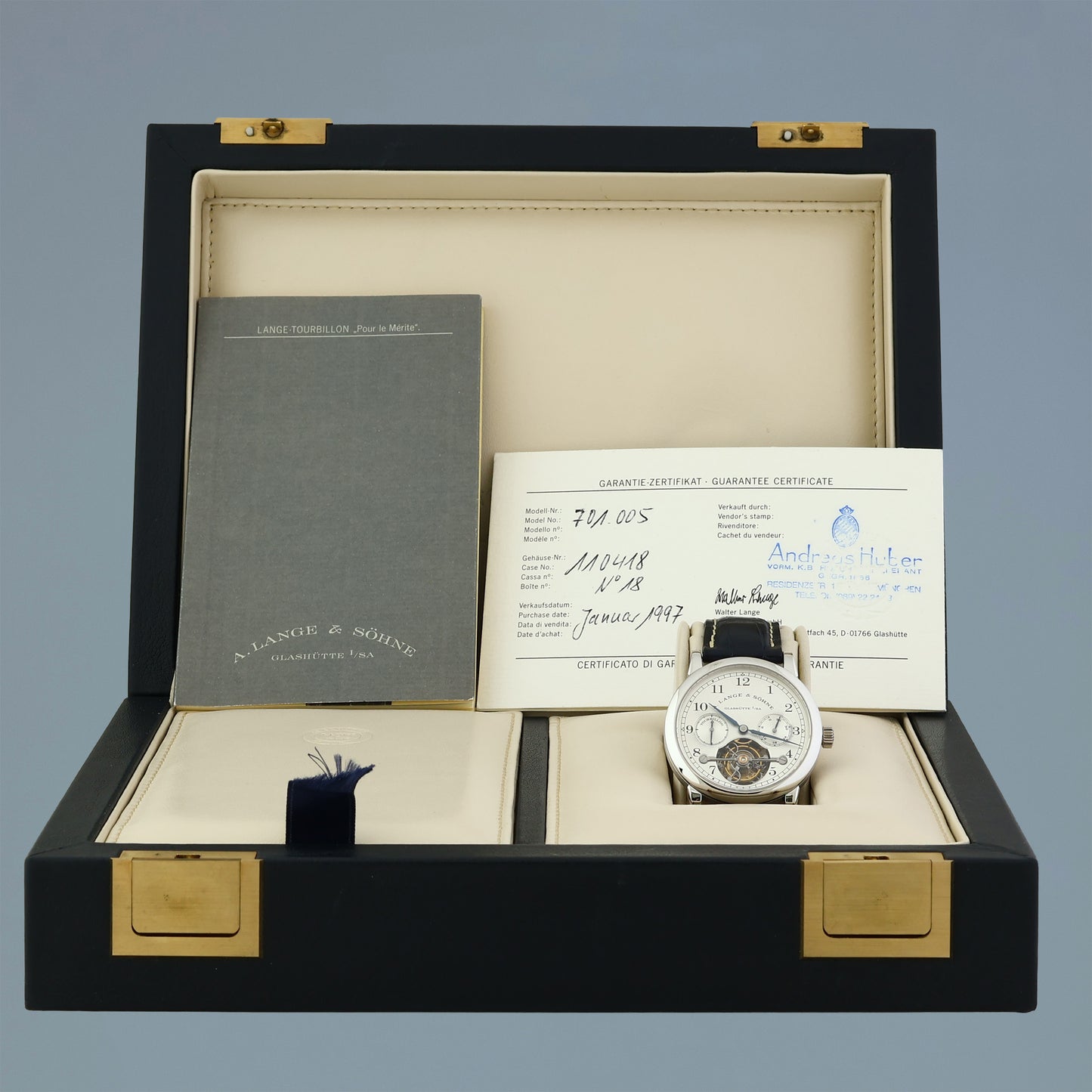 A. Lange & Söhne 751.005 Tourbillon Platinum 38mm Limited Edition Pour Le Merite Watch