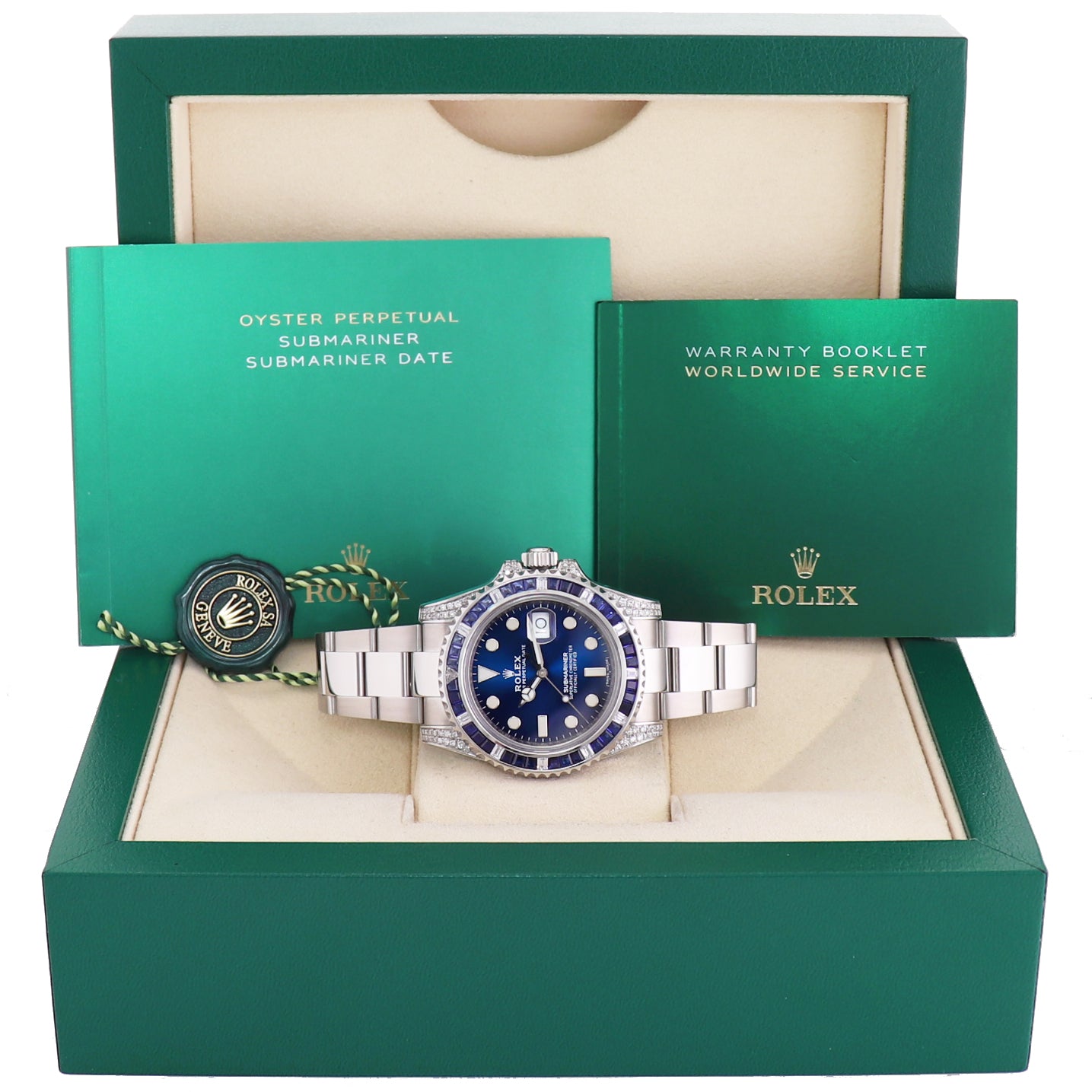2015 MINT Rolex Submariner Date 116610 Diamond Sapphire Steel Blue Ceramic Watch