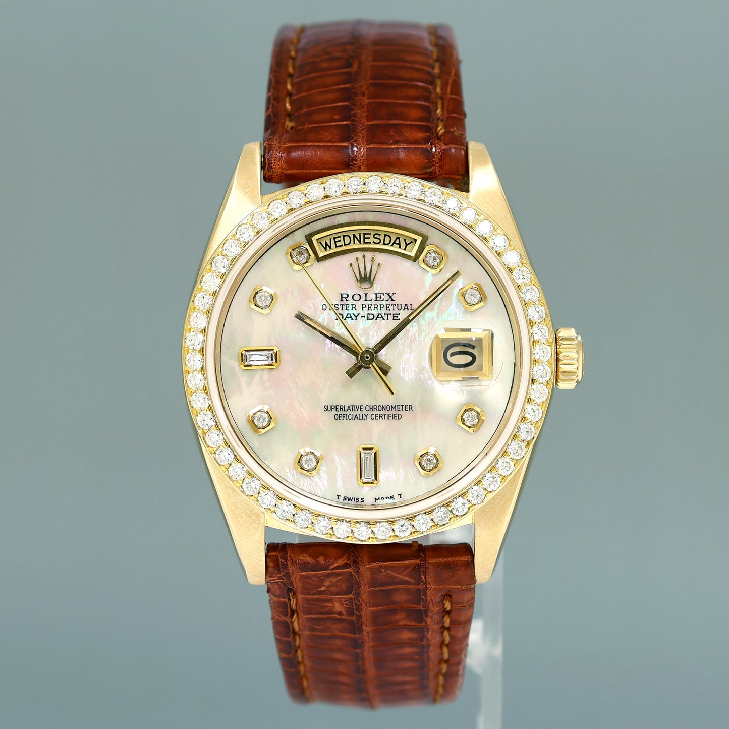 Rolex Day-Date President 18078 Mother of Pearl Diamond Yellow Gold 36mm Quick Set Watch