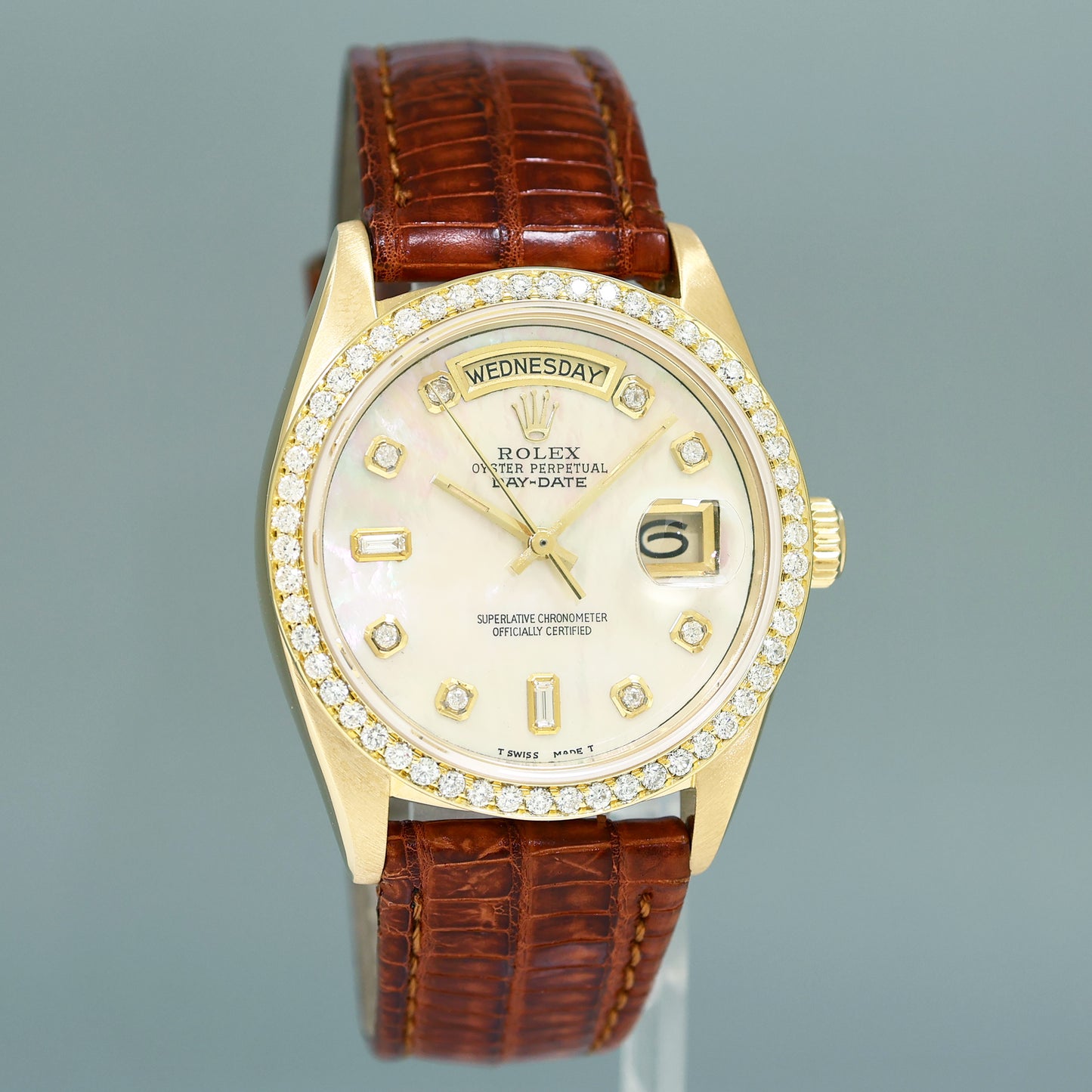 Rolex Day-Date President 18078 Mother of Pearl Diamond Yellow Gold 36mm Quick Set Watch