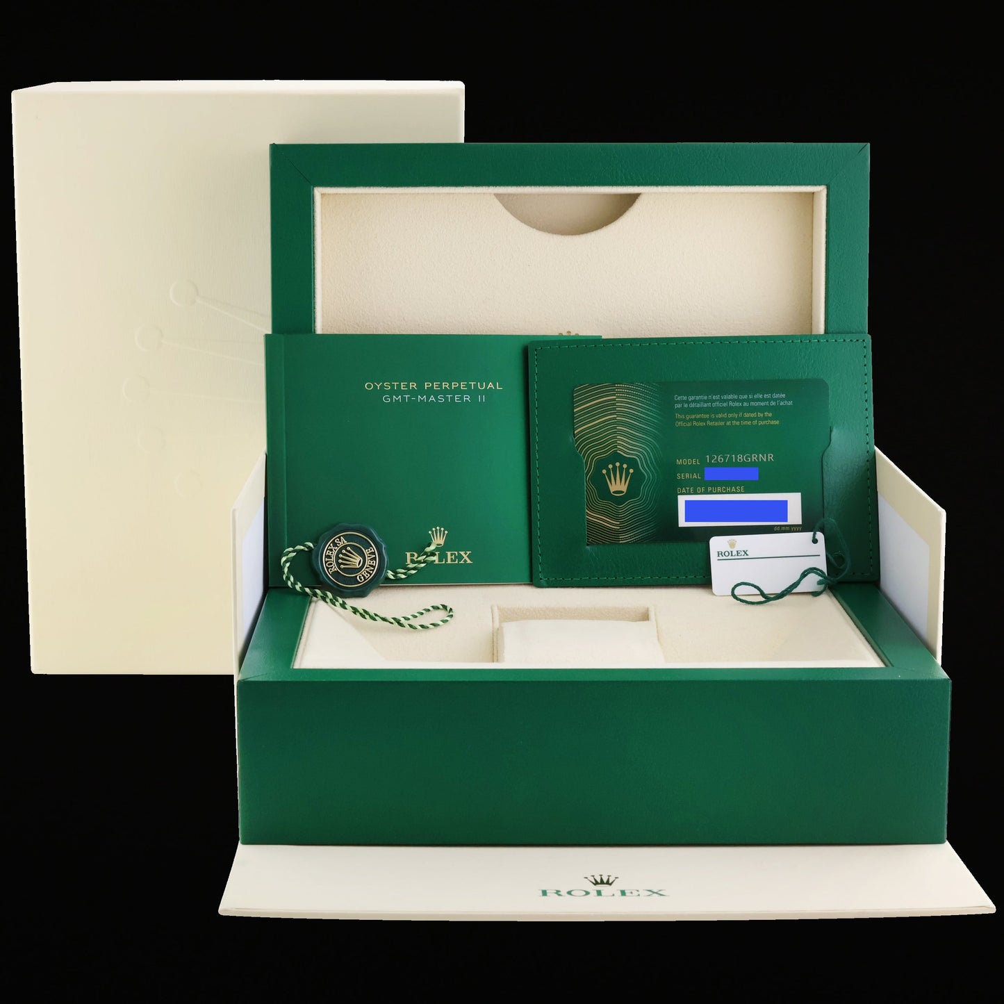 2026 NEW PAPERS Rolex GMT Master II Yellow Gold 126718 GRNR Jubilee Watch Box