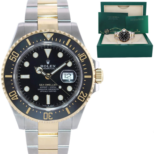 2023 MINT Rolex Sea-Dweller 43mm Two-Tone Yellow Gold 126603 Steel Black Watch