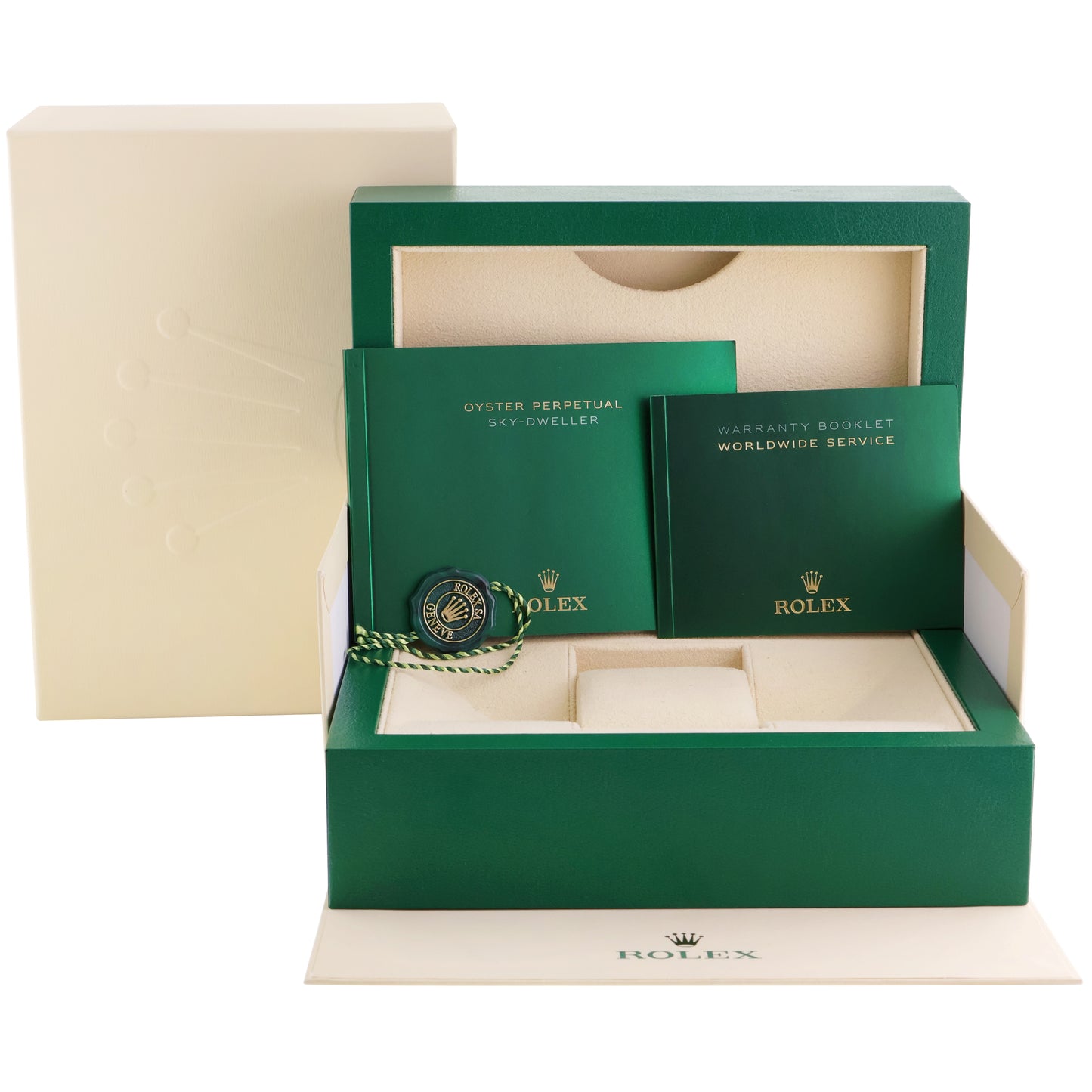 2021 MINT Rolex Sky-Dweller Yellow Gold Black Oysterflex 326238 Watch Box