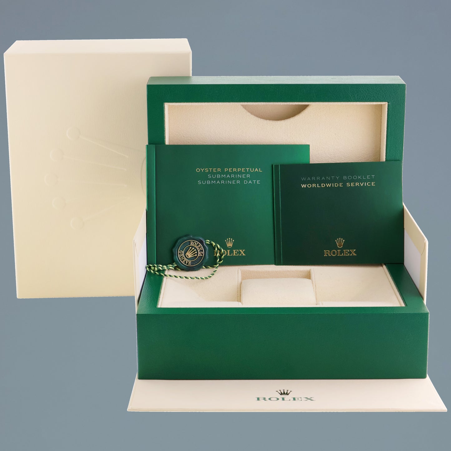 2008 MINT Rolex Submariner 16613 Two Tone Yellow Gold Silver Serti Diamond Watch Box