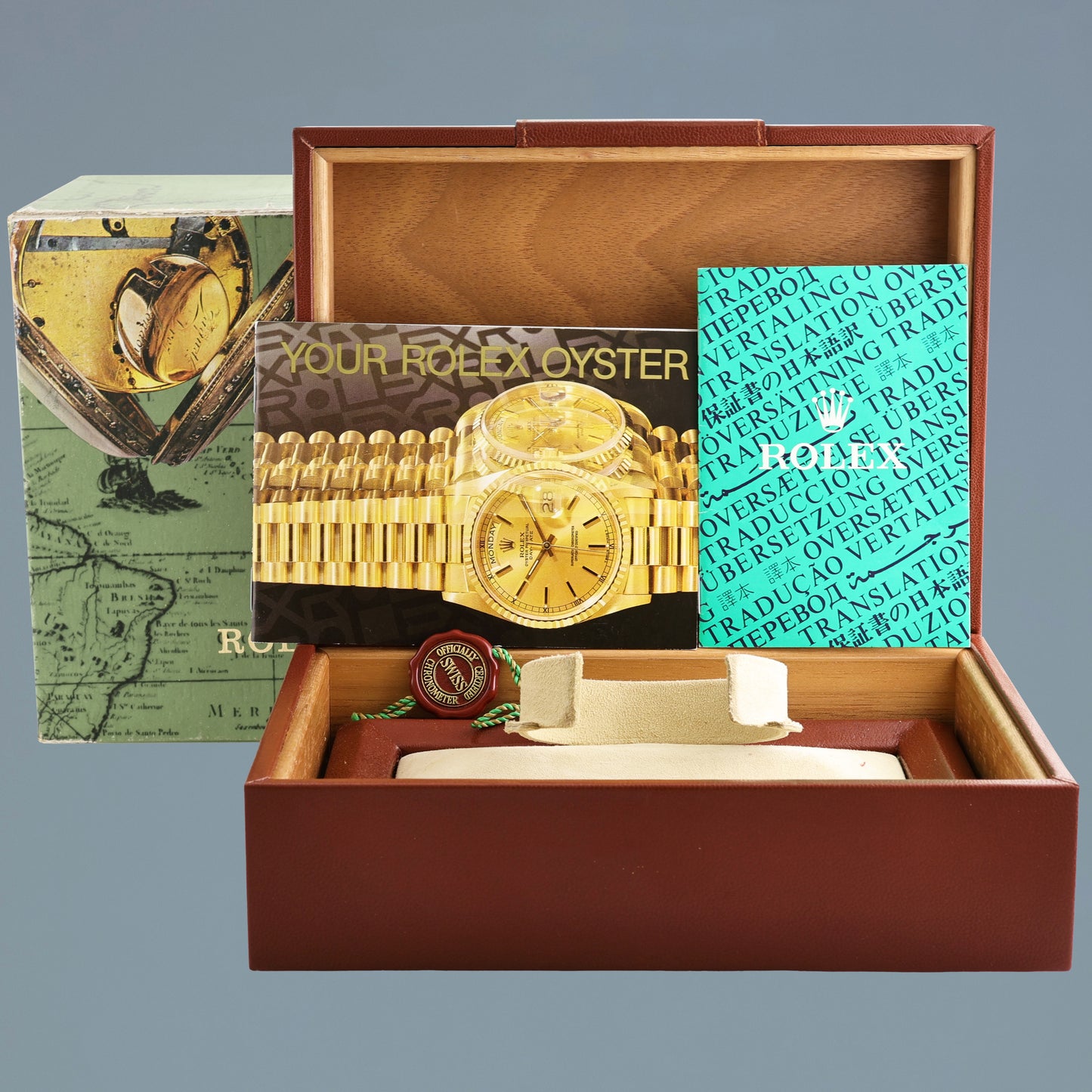 MINT Rolex 36mm President Day Date White Roman 18038 Quick Set Yellow Gold Watch Box