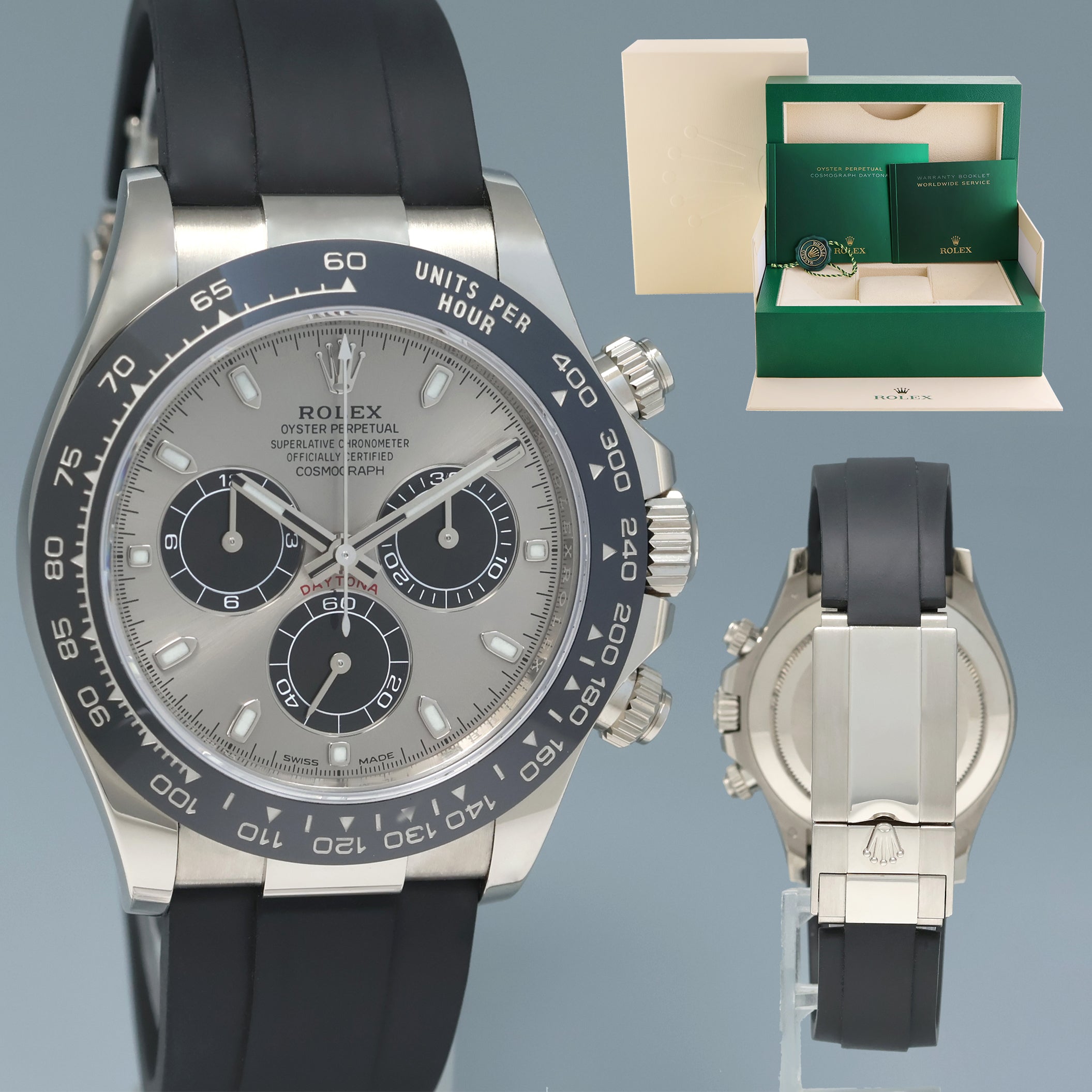 2023 MINT Rolex Daytona White Gold 116519LN Ceramic Ghost Silver Panda Watch Box Huntington Watch