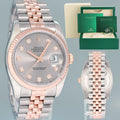 MINT Rolex DateJust Jubilee Two Tone Rose Gold Steel Silver Diamond 116231 Watch