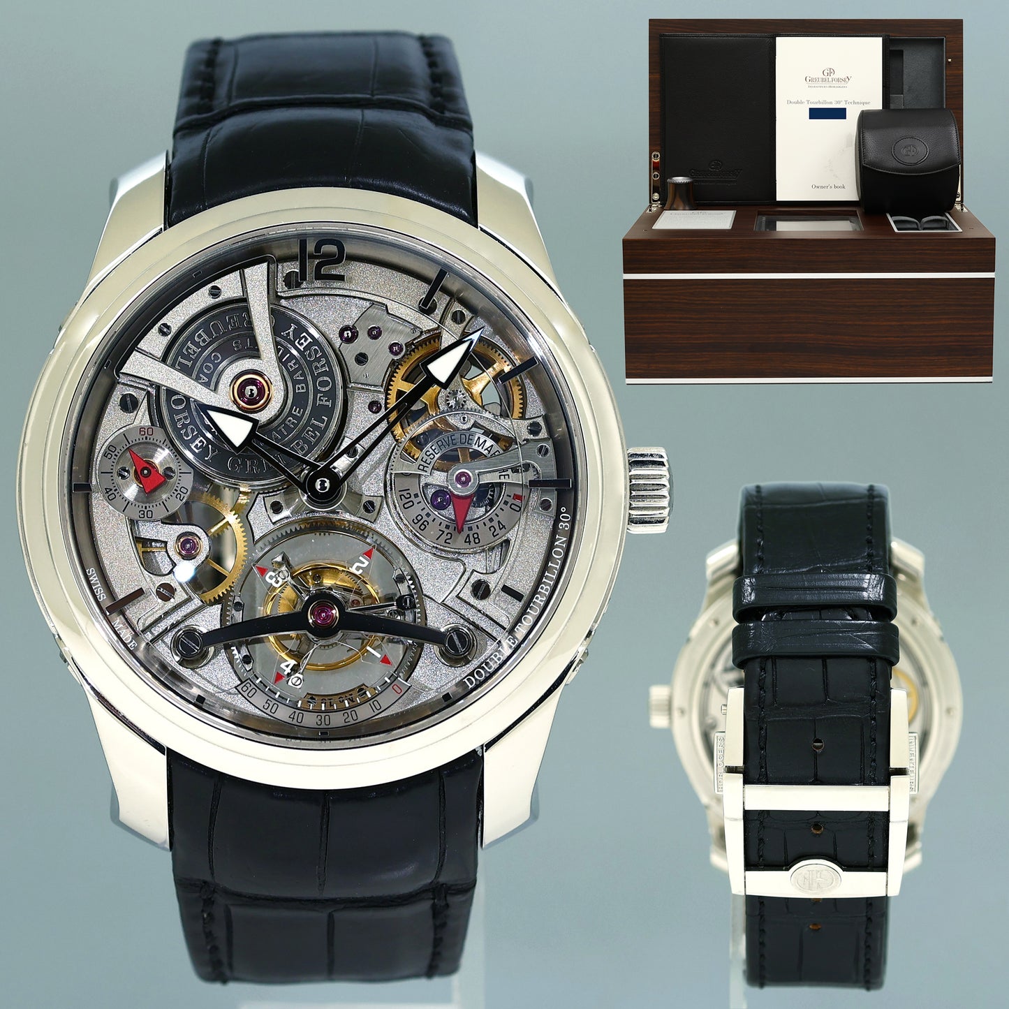 PAPERS MINT Platinum Greubel Forsey Double Tourbillon 30° Technique Leather Watch Box