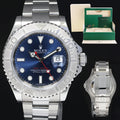 2017 MINT Rolex Yacht-Master 116622 Steel Platinum Blue Dial 40mm Watch Box