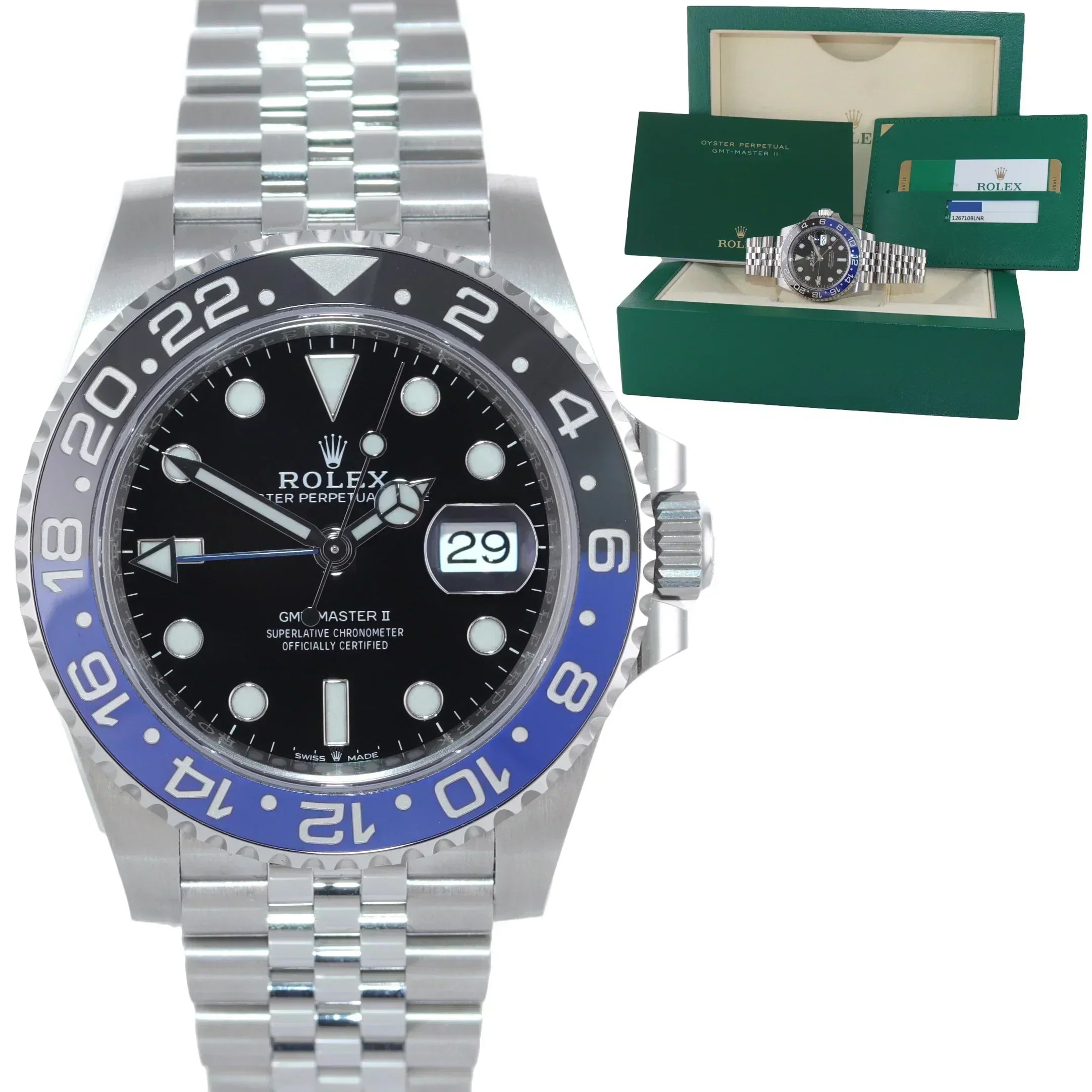 2020 MINT PAPERS Rolex GMT Master Batman Blue Jubilee Ceramic 126710 BLNR Watch Huntington Watch