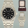 MINT Audemars Piguet Royal Oak Black 39mm Steel 15300ST Date Watch Box