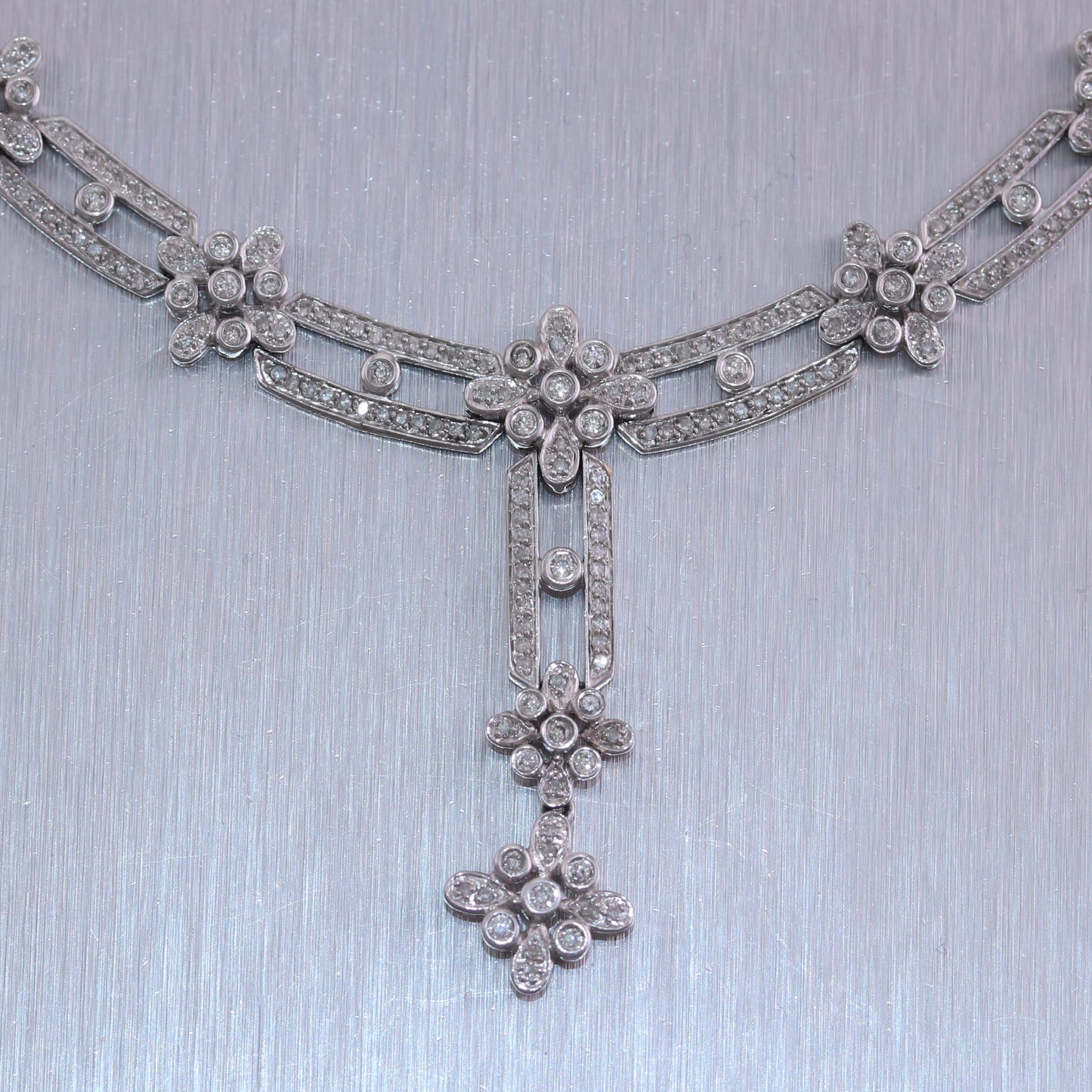 14k White Gold 2.50ctw Diamond 16" Bridal Necklace