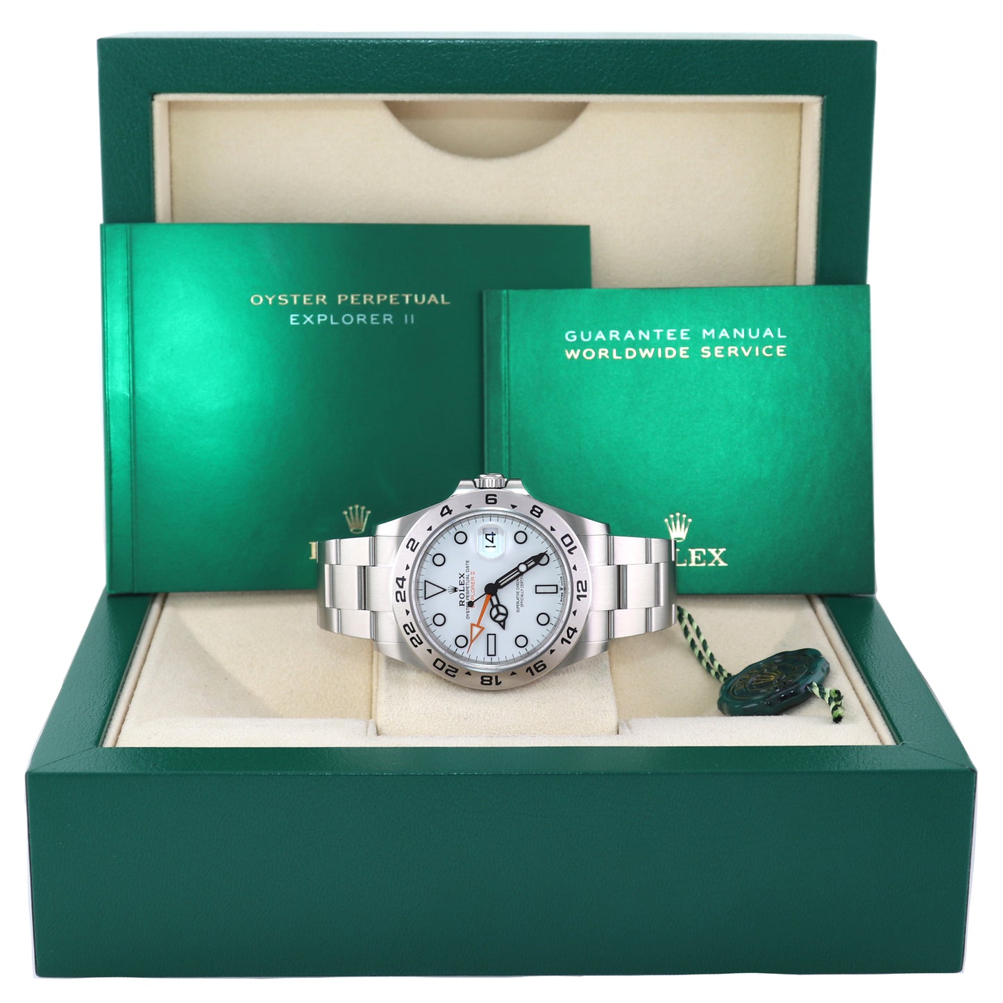 MINT 2023 Rolex Explorer 2 II 42mm 226570 White Polar Steel Date Stainless Steel Watch