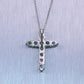 Modern 14k White Gold 2.20ctw Diamond Cross 20" Necklace
