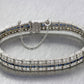 1930s Antique Art Deco Solid Platinum 5.76ctw Diamond Sapphire Tennis Bracelet