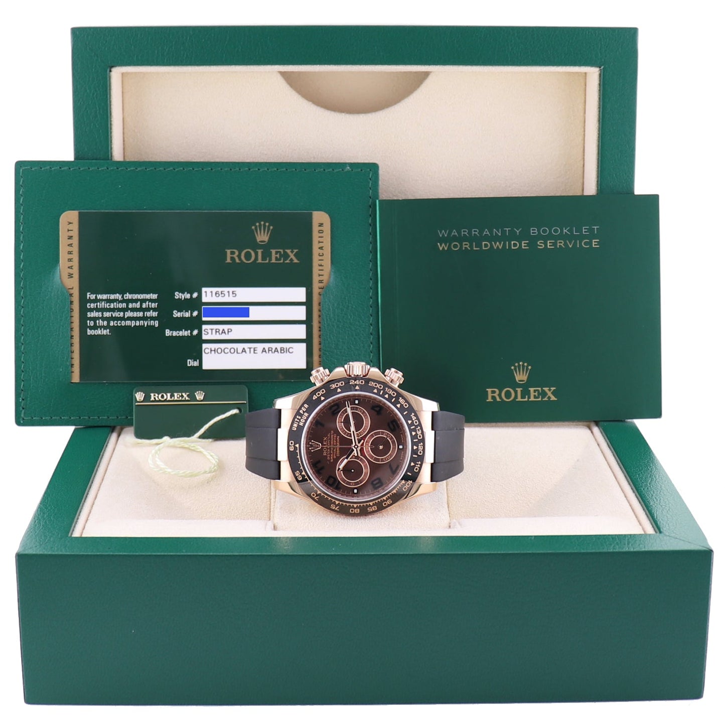 PAPERS MINT Rolex Daytona Chocolate Arabic Ceramic 116515 Rose Gold Rubber Watch Box