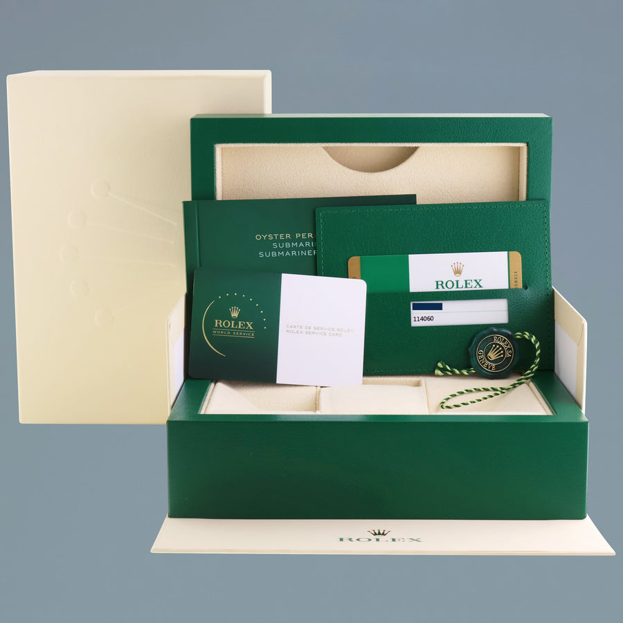 MINT 2025 RSC PAPERS Rolex Submariner No Date 114060 Steel Black Ceramic Watch Box