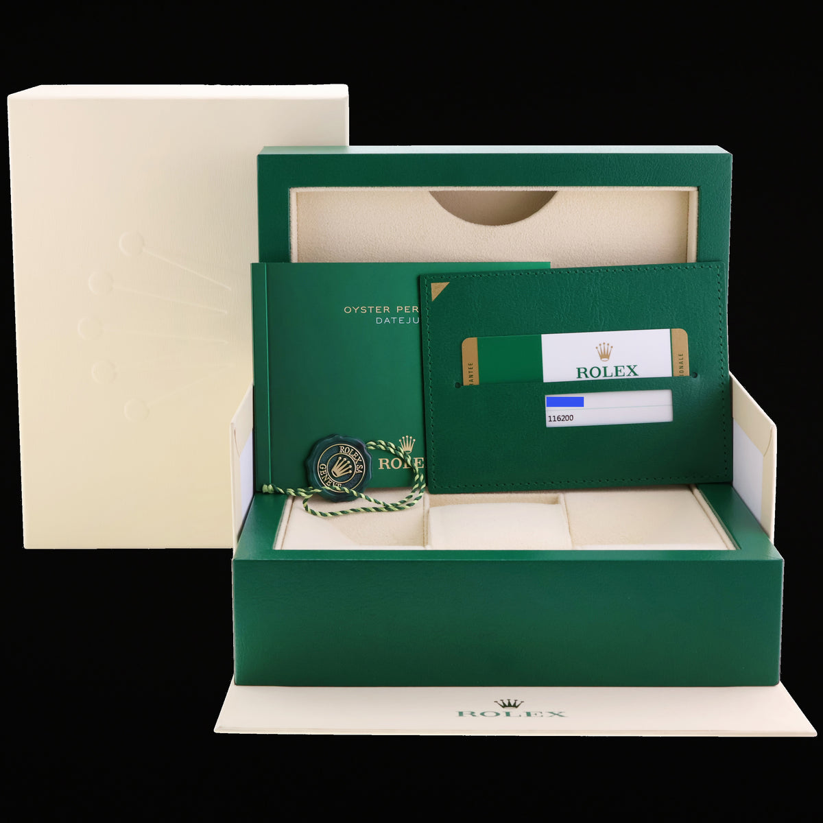 MINT 2014 PAPERS Rolex 116200 DateJust Steel 36mm White Roman Roman Watch Box