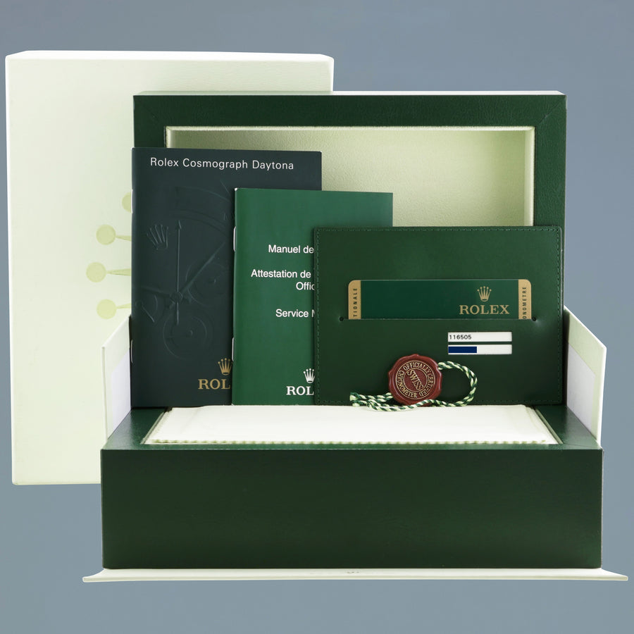 PAPERS 2019 RSC MINT Rolex Daytona Cosmograph Rose Gold Black 116505 Watch Box