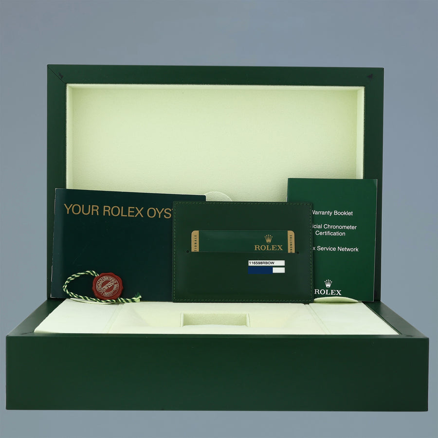 MINT Papers Rolex Daytona 116598RBOW Yellow Gold Rainbow Diamond Sapphire Watch Box