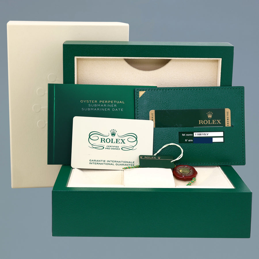 2025 CPO PAPERS ROLEX Rolex Submariner Hulk 116610LV Green 40mm Ceramic Watch