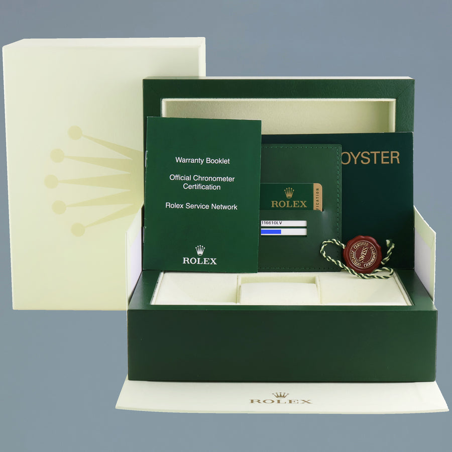 2013 STICKERS PAPERS Rolex Submariner Hulk Green Dial Ceramic 116610LV Steel Watch
