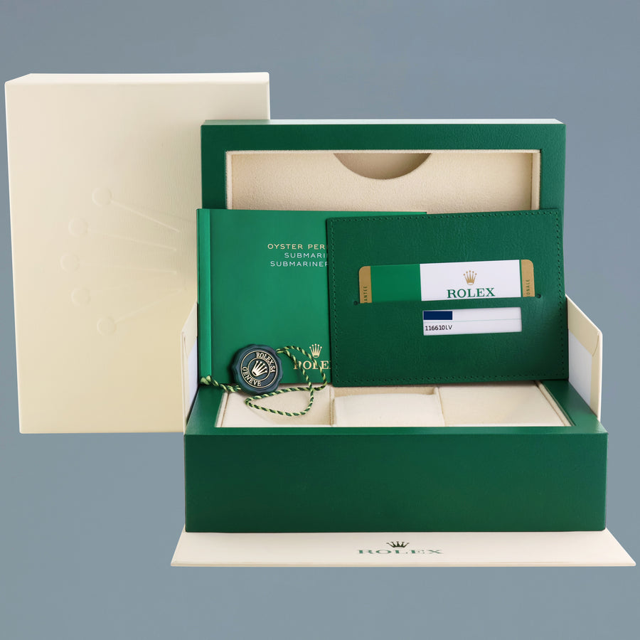 MINT 2018 PAPERS Rolex Submariner Hulk 116610LV Green Dial Ceramic Watch Box