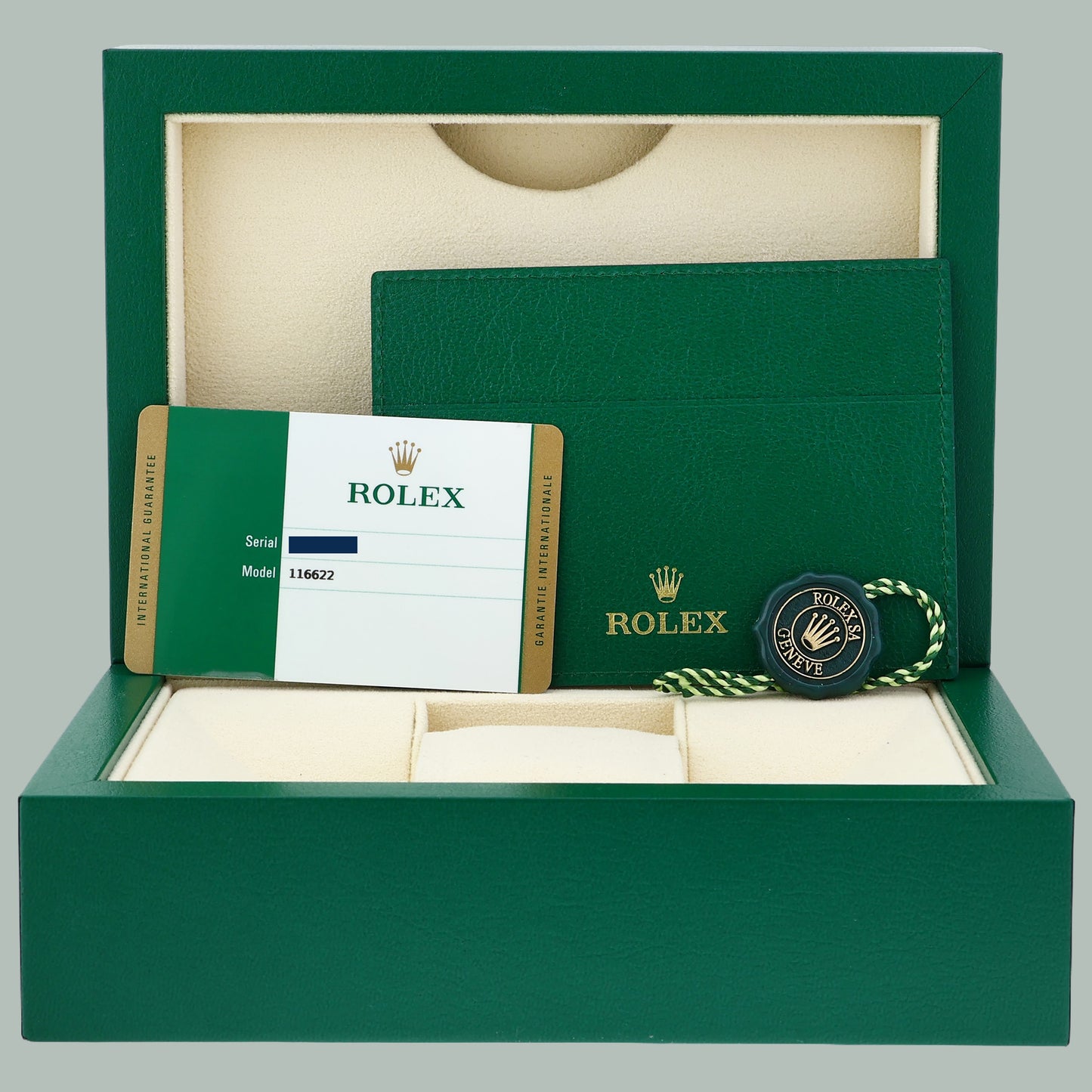 2018 MINT PAPERS Rolex Yacht-Master 116622 Steel Diamond Baguette 40mm Watch Box