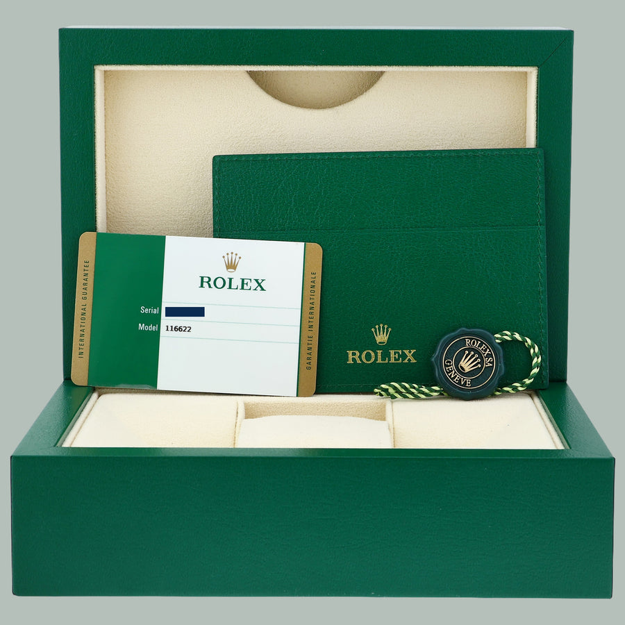 2018 MINT PAPERS Rolex Yacht-Master 116622 Steel Diamond Baguette 40mm Watch Box