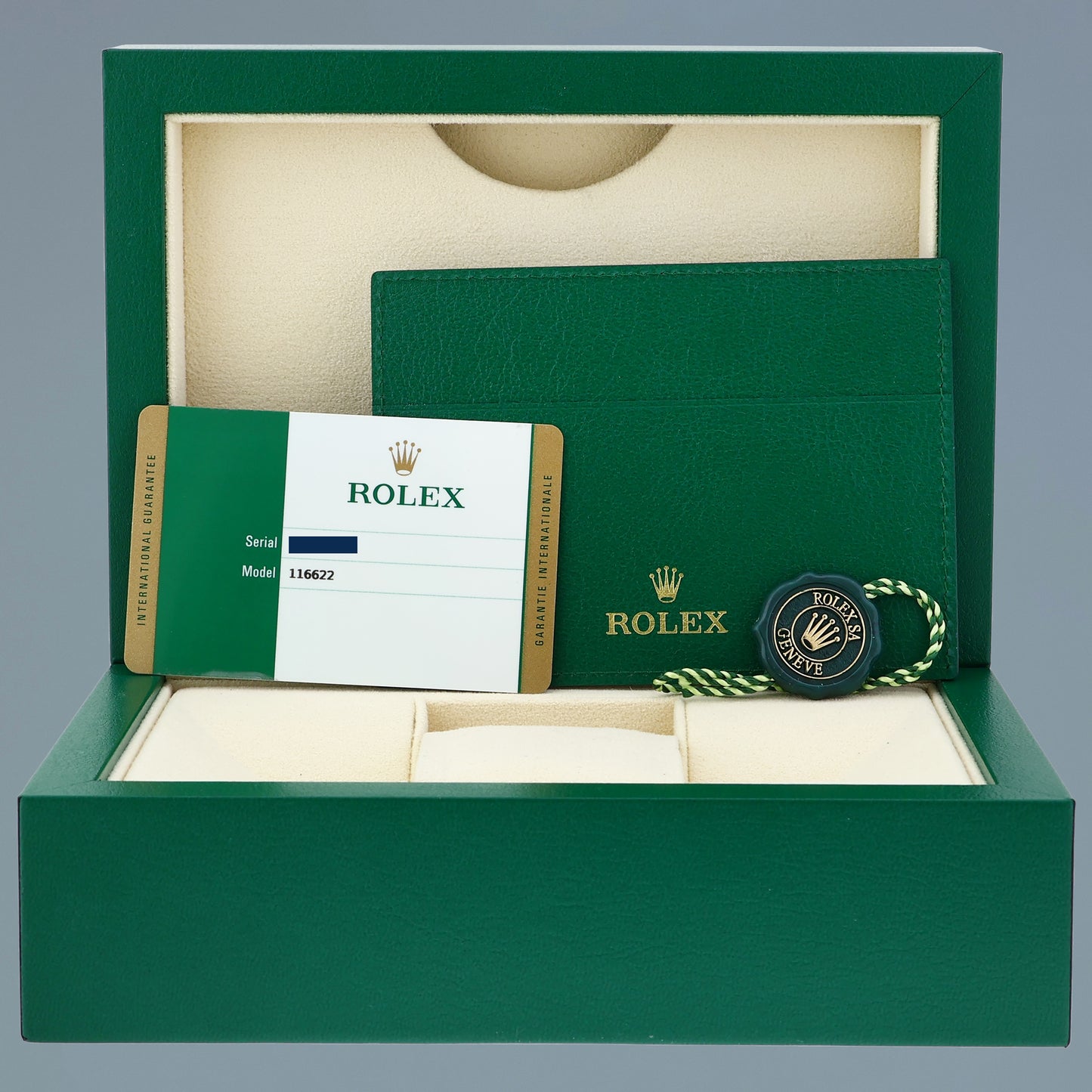 2016 MINT PAPERS Rolex Yacht-Master 116622 Steel Diamond Blue 40mm Watch Box