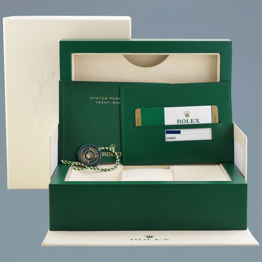MINT 2015 PAPERS Rolex Yacht-Master 116622 Platinum Dial Steel 40mm Watch Box