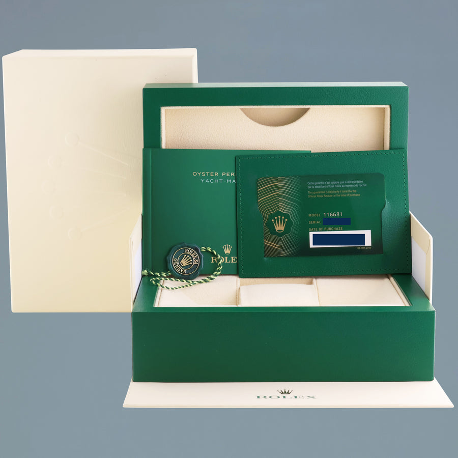 2023 NEW PAPERS Rolex Yacht-Master II 116681 Steel Everose Gold Mercedes Hands Watch Box