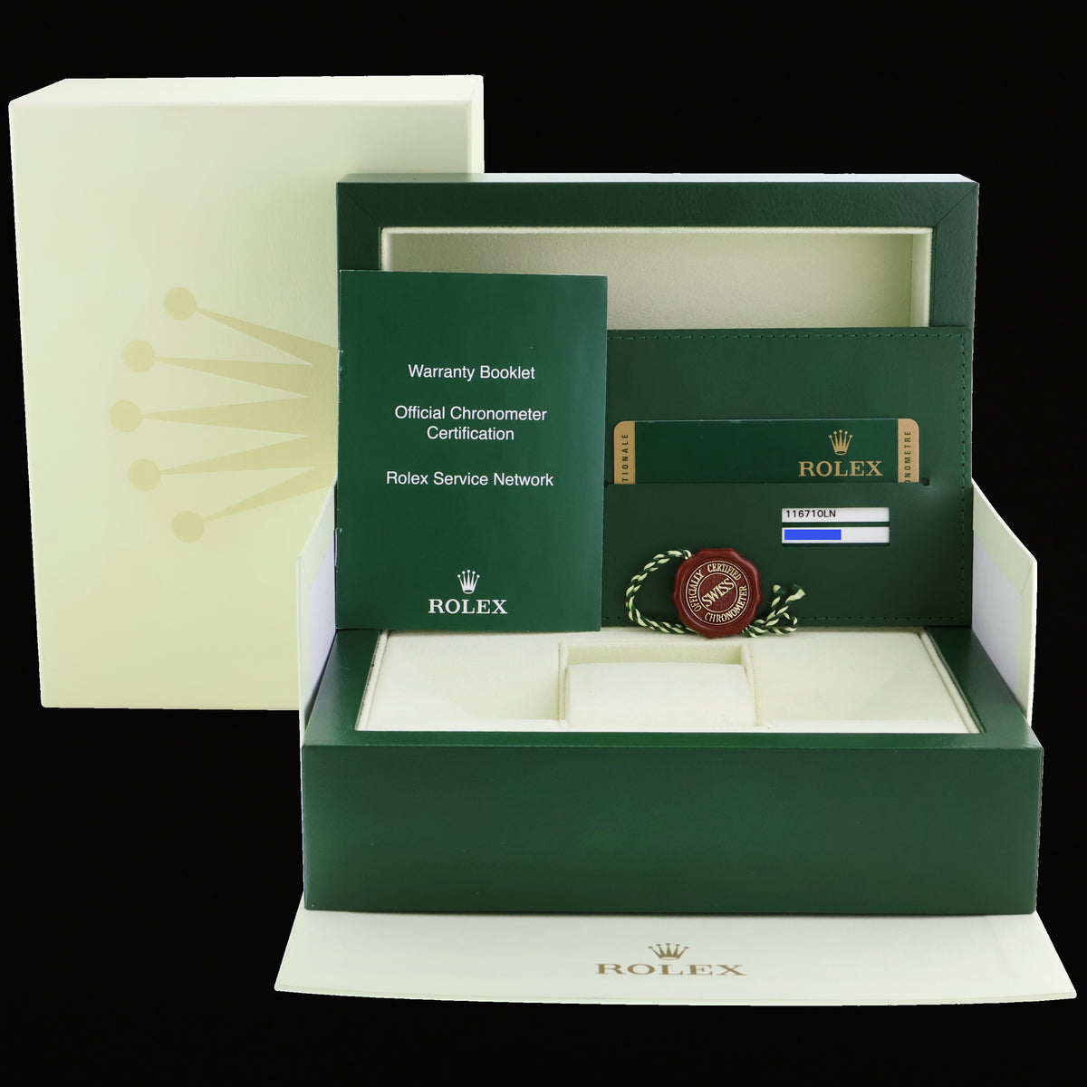 2012 PAPERS MINT Rolex GMT Master II 116710LN Steel Ceramic Black 40mm Watch Box