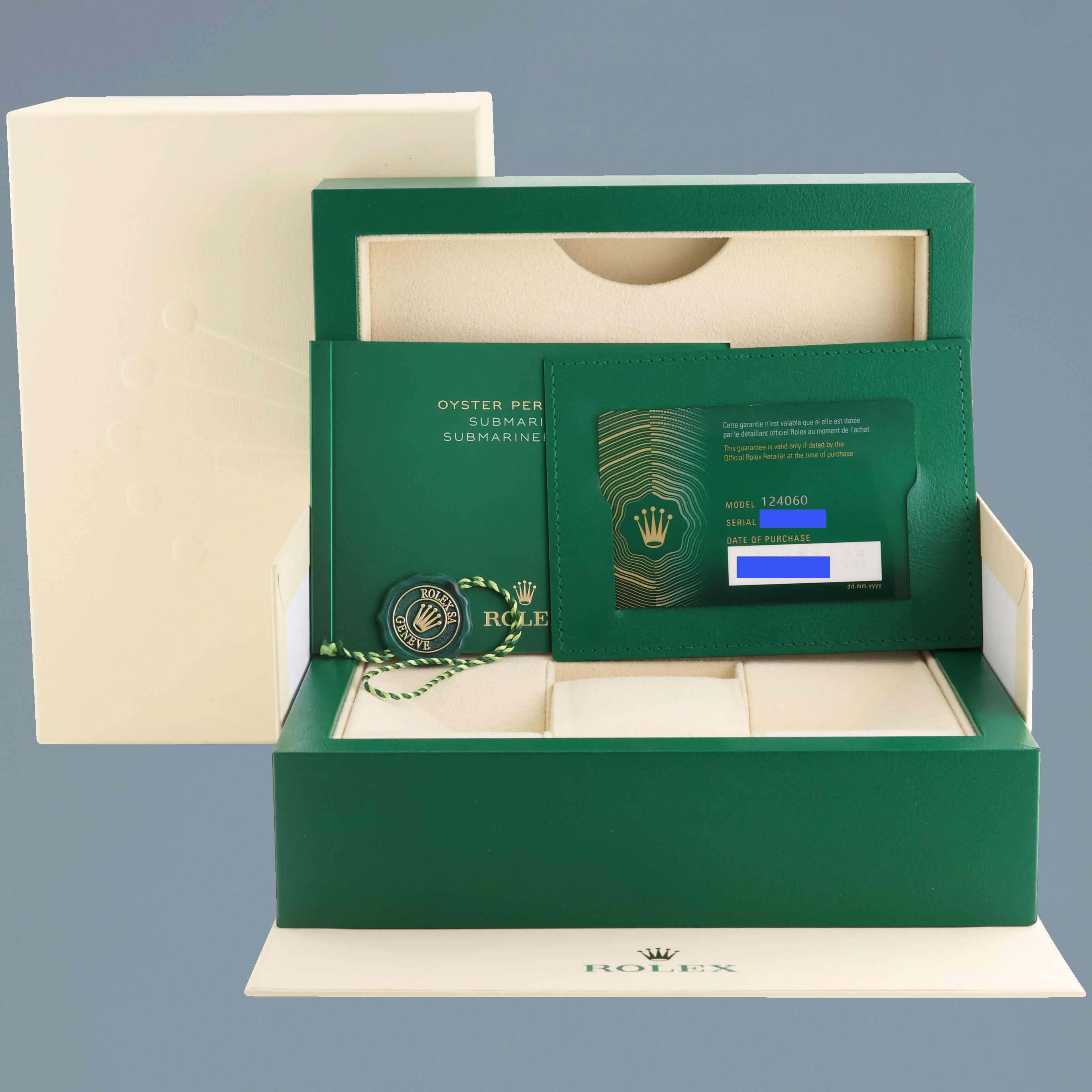 2024 NEW PAPERS Rolex Submariner 41mm Black Ceramic 124060LN No Date Watch Box