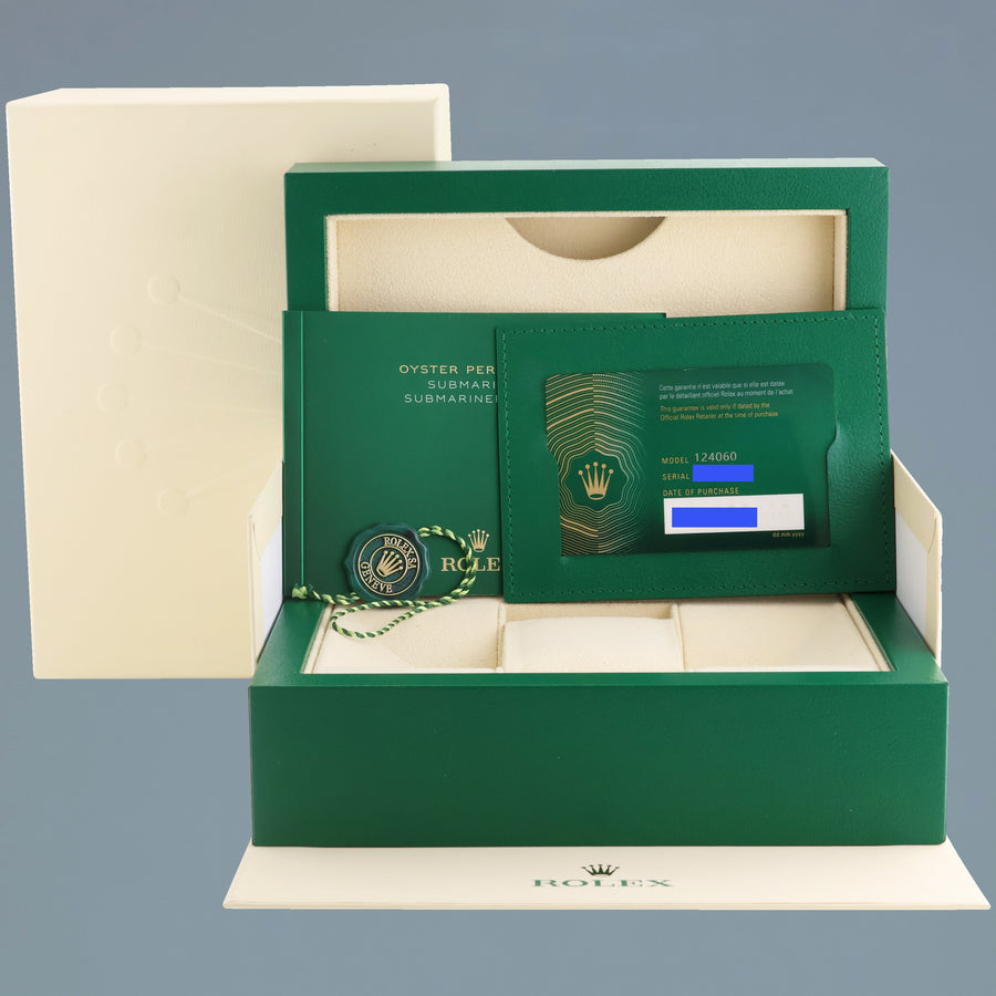 2024 NEW PAPERS Rolex Submariner 41mm Black Ceramic 124060LN No Date Watch Box