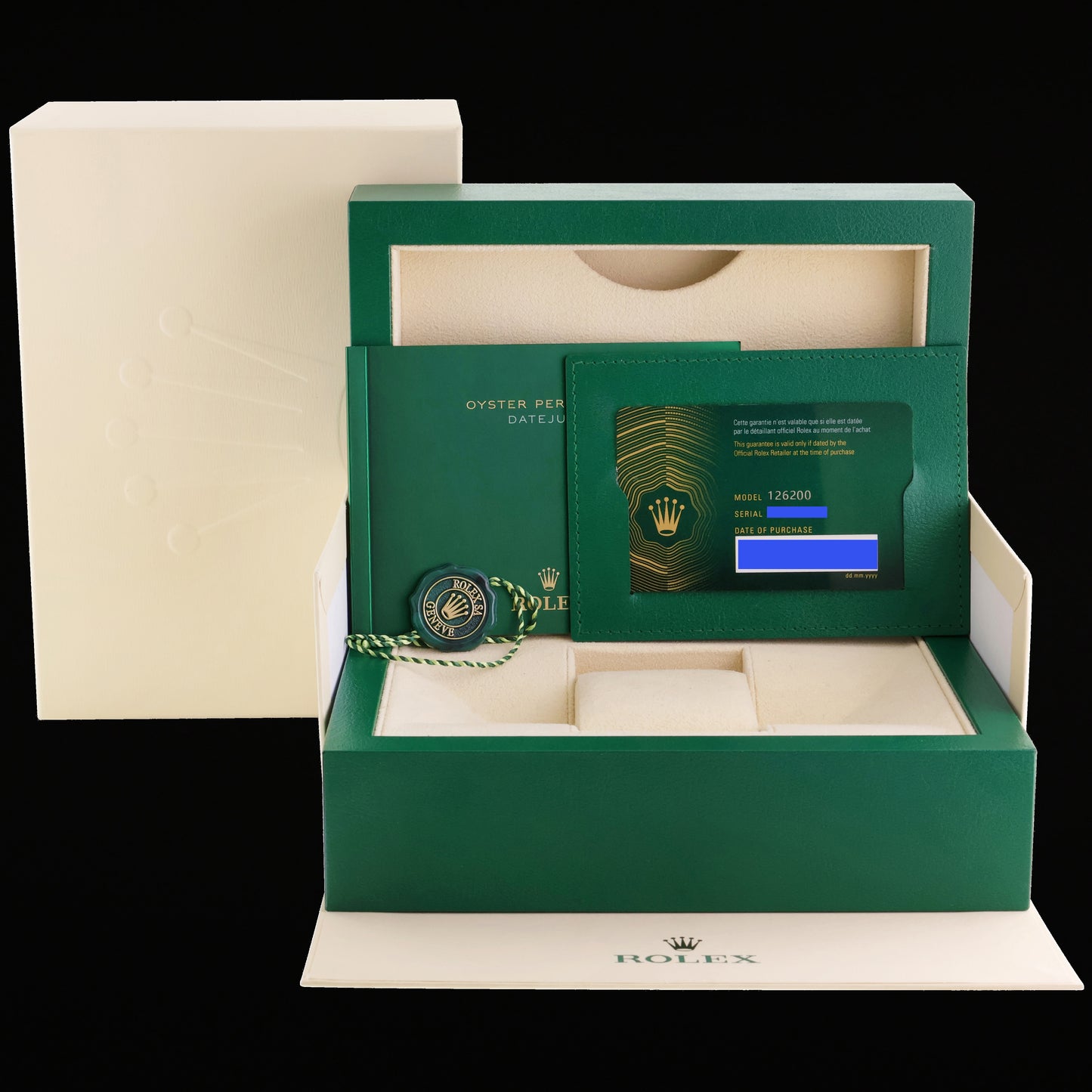 2022 NEW PAPERS Rolex DateJust 36mm 126200 Steel Jubilee Silver Stick Watch Box