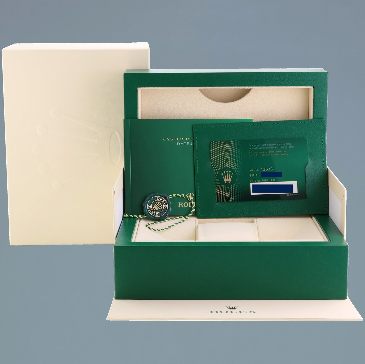 2021 NEW PAPERS Rolex DateJust 41 126331 Wimbledon Rose Gold Two-Tone Oyster Watch Box
