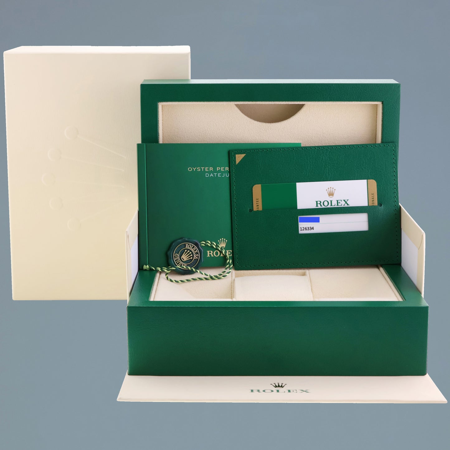 2017 MINT PAPERS Rolex DateJust 41 Rhodium Stick Jubilee Fluted 126334 Watch Box