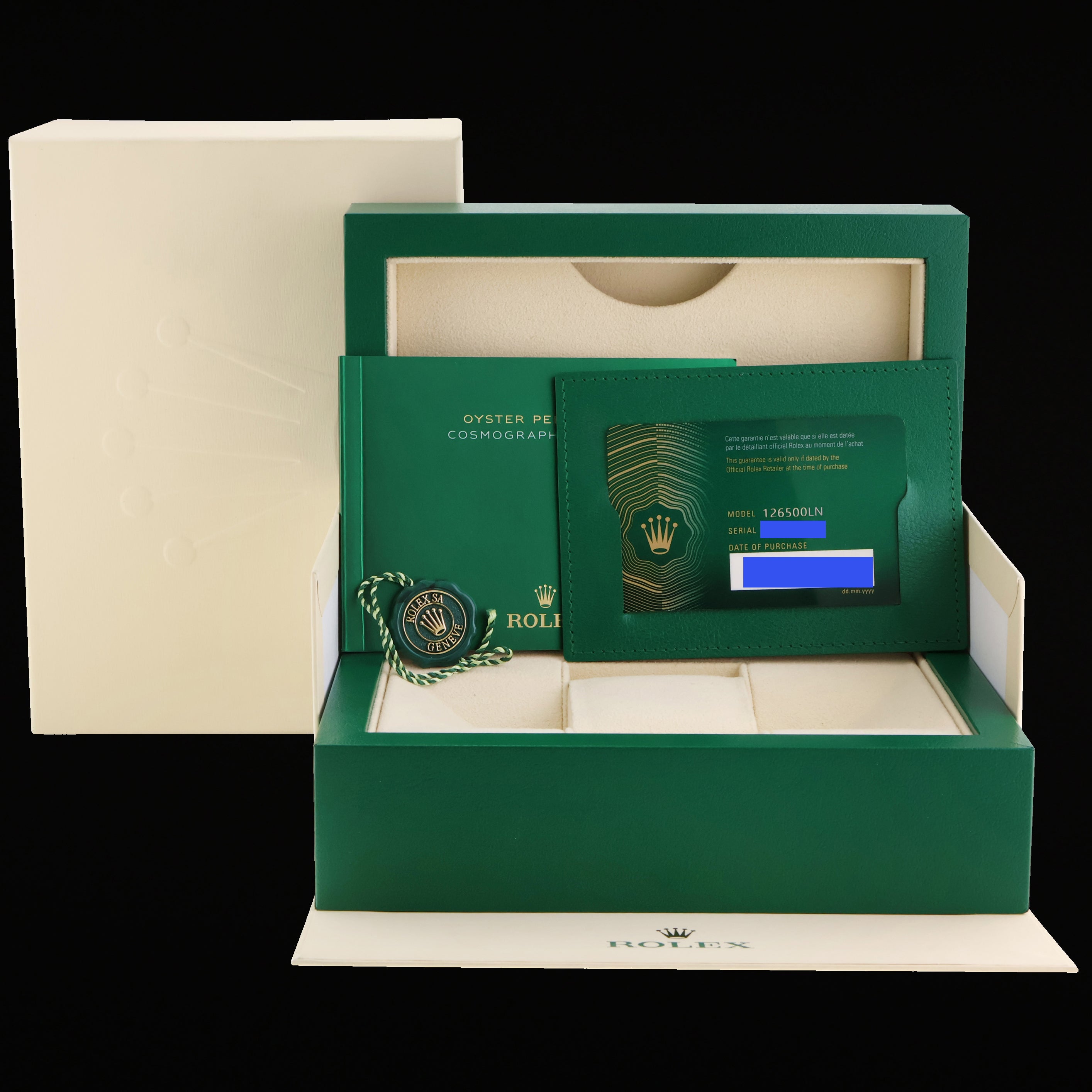 AUGUST NEW 2025  PAPERS Rolex Daytona 126500LN White Panda Ceramic Steel Watch Box