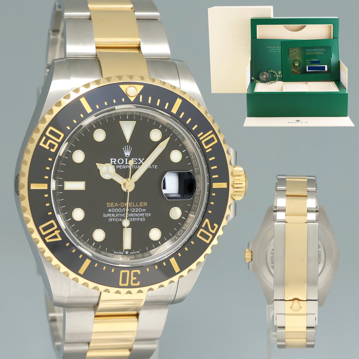 2022 NEW PAPERS Rolex 126603 Sea-Dweller 43mm Two-Tone Yellow Gold Steel Watch