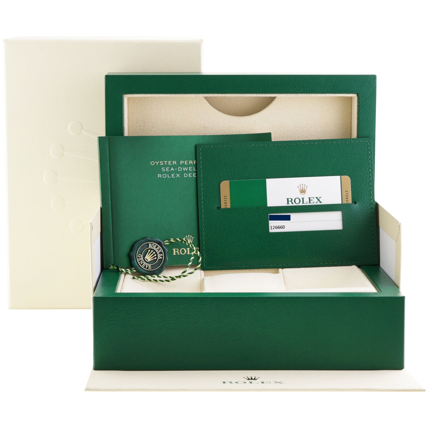 2018 MINT PAPERS Rolex Sea-Dweller Deepsea Black 126660 44mm Steel Watch Box