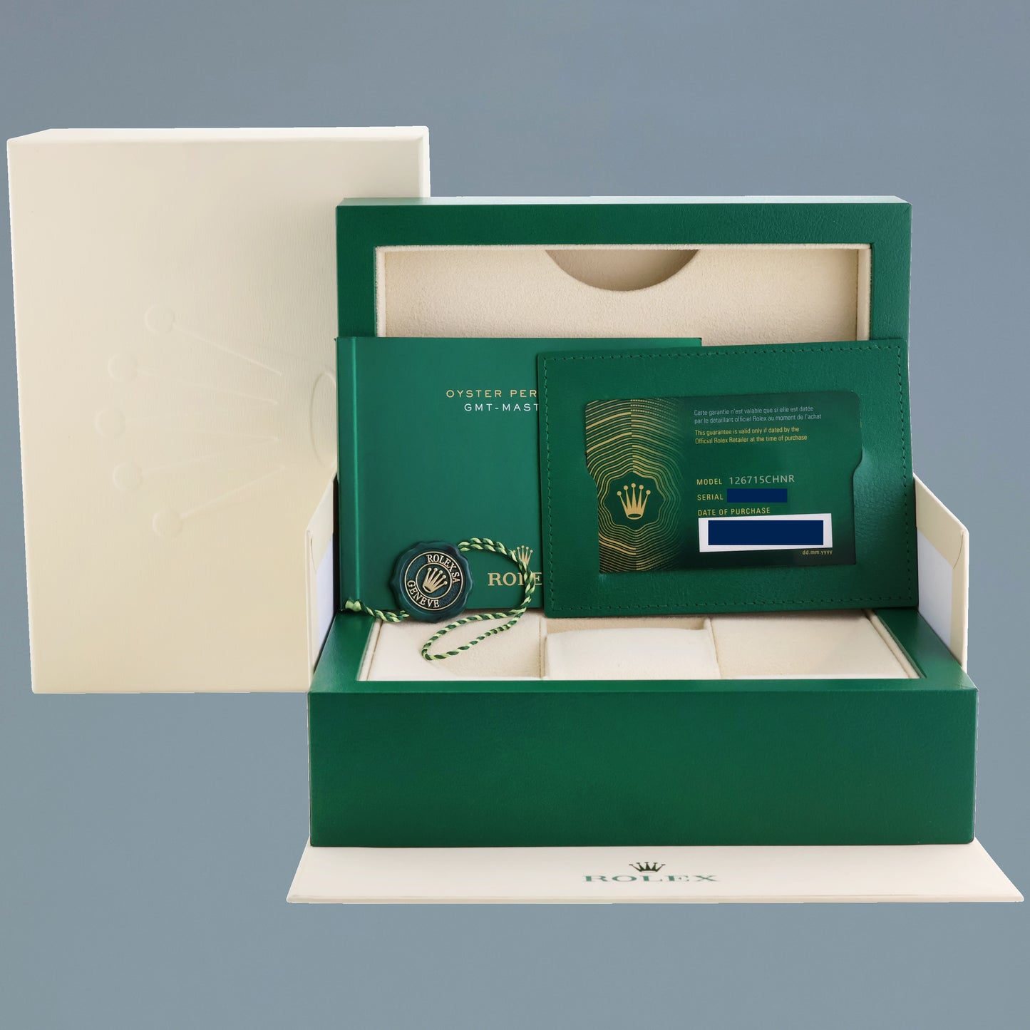 2020 NEW PAPERS Rolex GMT Master Rose Gold Ceramic Root Beer 126715 Watch Box