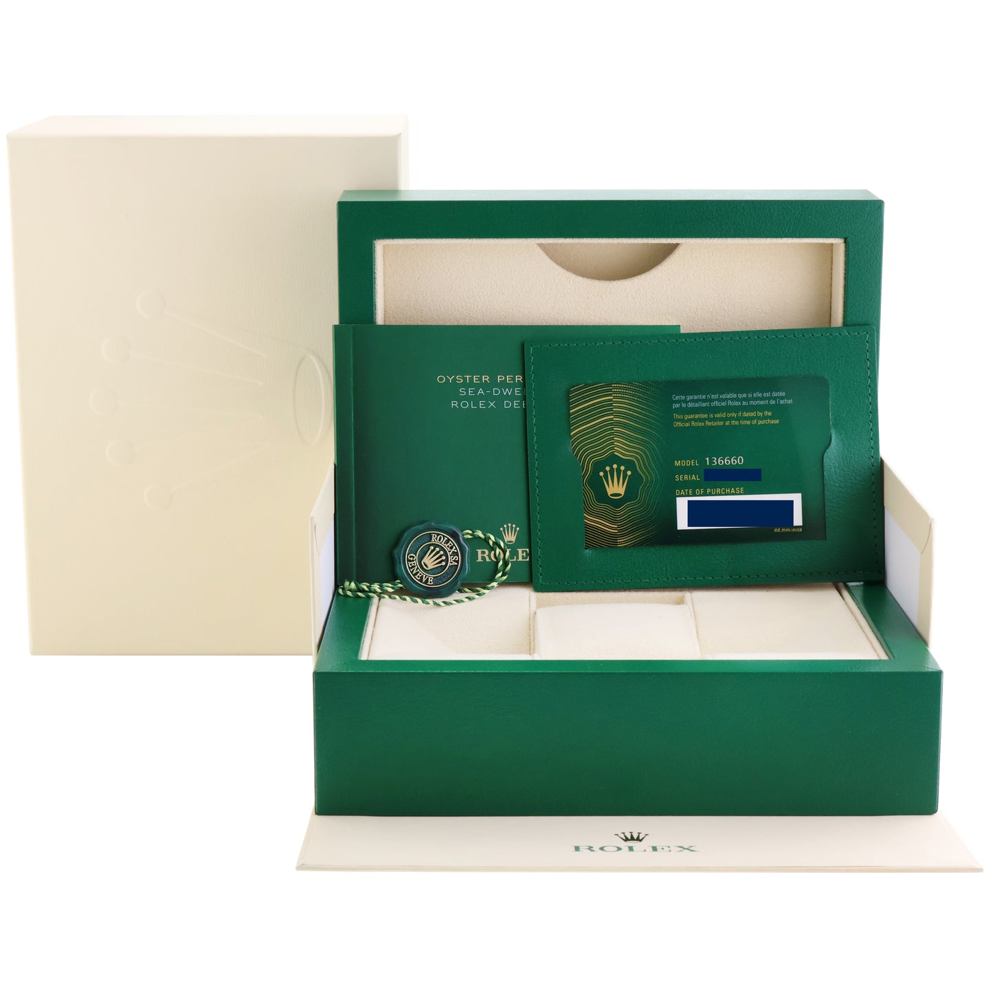 2023 NEW PAPERS 136660 Rolex Sea-Dweller Deepsea Black Ceramic 44mm Watch Box