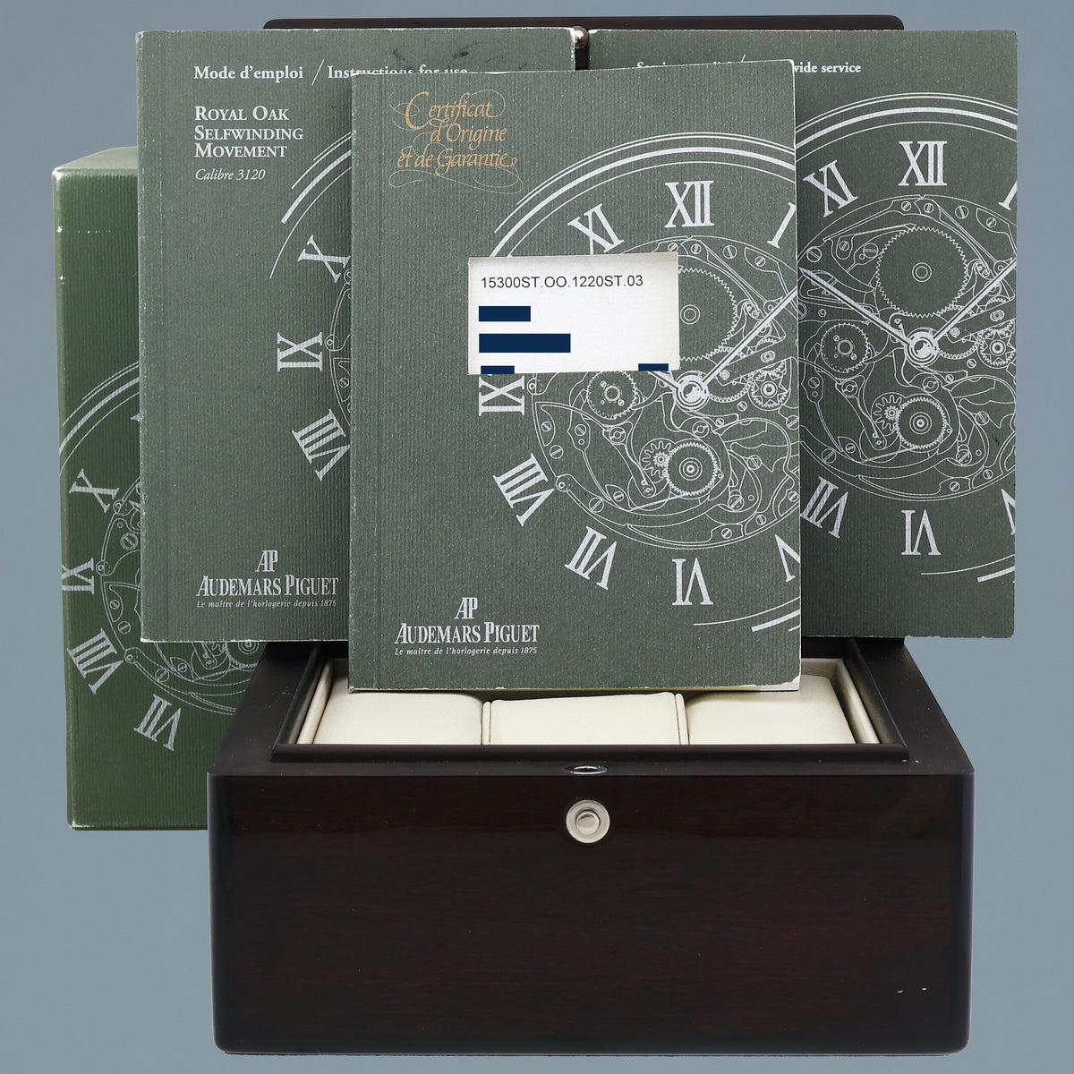 2007 PAPERS MINT 15300ST Audemars Piguet Royal Oak Black 39mm Steel Watch Box