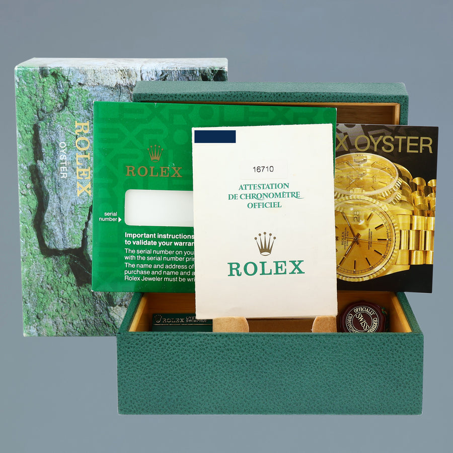 PAPERS MINT Rolex GMT-Master II 2 Pepsi Blue Red Steel 16710 40mm Jubilee Watch Box